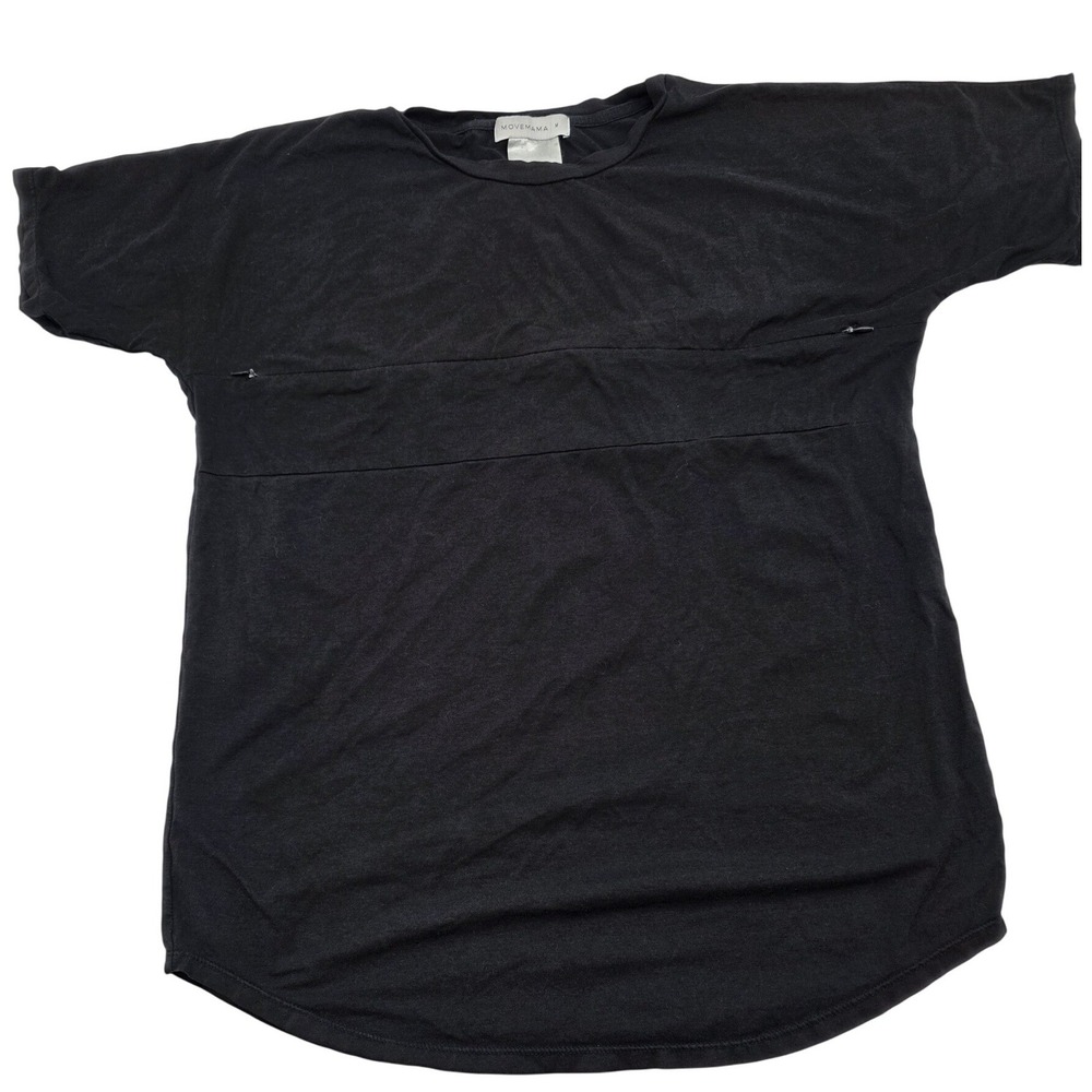 Casual MOVEMAMA Nursing Shirt Women Medium Black Zipper Maternity Tee